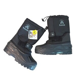 Kamik Kids Black Snow Boots Waterproof Insulated -40F Winter Boots Size 3 USA